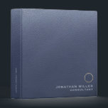 Monogrammed Luxury Gold Professional Binder<br><div class="desc">Keep your important documents organized with this elegant 3 ring binder featuring a brushed monogram medallion with your name and title in classic block typography. The binder has a stylish blue leather print background and a gold initial monogram that adds a touch of sophistication to your workspace. Perfect for the...</div>