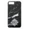 Monogrammed Marble Phone Case Black Personalized