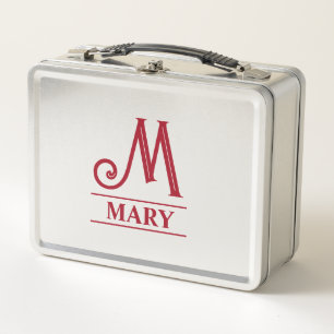 Monogrammed metal lunch box