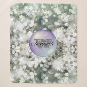 Monogrammed Minimalism Glittery Background Sherpa Blanket