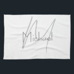 Monogrammed Minimalist Plain Modern Name Kitchen Towel<br><div class="desc">Check out our modern mimalist templates.</div>