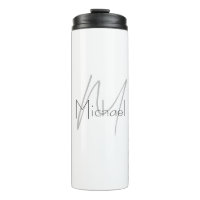 Monogrammed Minimalist Plain Modern Name