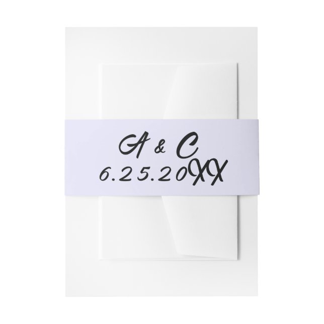 Monogrammed Minimalist Wrap Invitation Belly Band (Front Example)