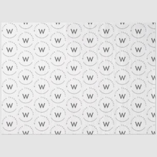 Monogrammed Minimalistic Modern White Tissue Paper