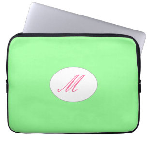 Monogrammed Mint Laptop Sleeve