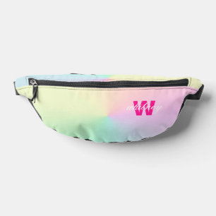 Monogrammed Modern Chic Pastel Ombre Fanny Pack