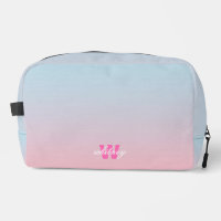 Monogrammed Modern Chic Pink Blue Pastel Ombre