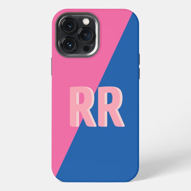 Monogrammed Modern Colourful iPhone Case (Back)