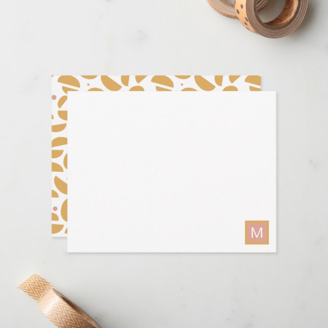 Monogrammed Modern Dijon Yellow Custom  Card (Front/Back In Situ)