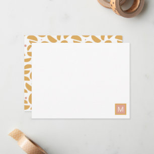 Monogrammed Modern Dijon Yellow Custom Card