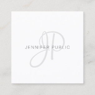 Monogrammed Modern Elegant Design Chic Template Square Business Card