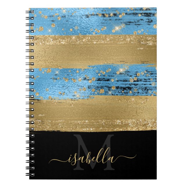 Monogrammed Modern Elegant Script  Notebook (Front)