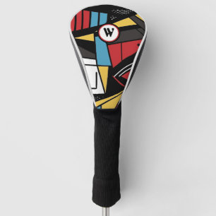 Monogrammed Modern Geometric Abstract Golf Head Cover