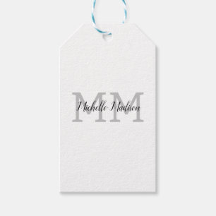 Monogrammed Modern Handwriting Name Initials Gift Tags
