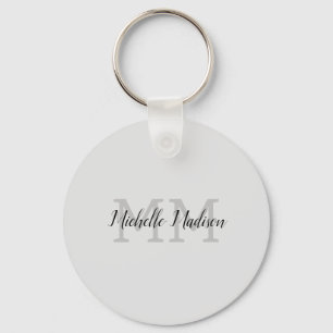 Monogrammed Modern Handwriting Name Initials Keychain