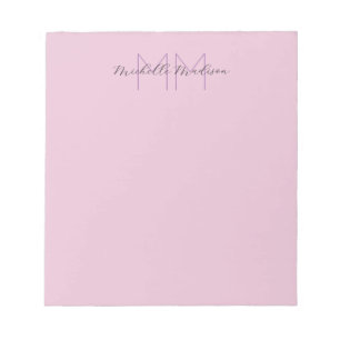 Monogrammed Modern Handwriting Name Initials Notepad