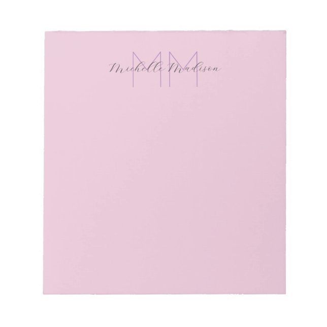 Monogrammed Modern Handwriting Name Initials Notepad (Front)