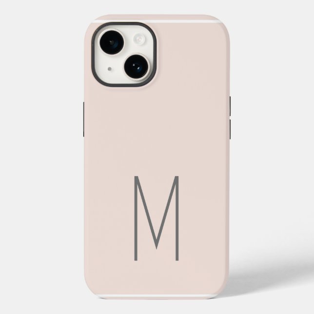 Monogrammed Modern Plain Initial Case-Mate iPhone Case (Back)