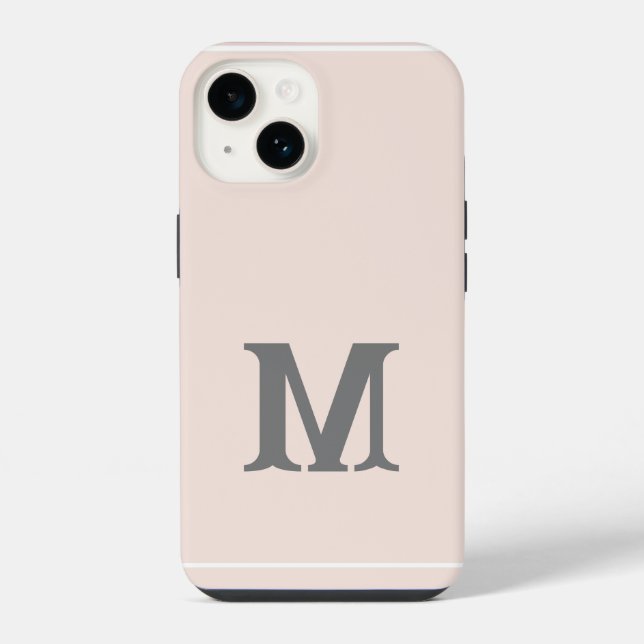 Monogrammed Modern Plain Initial iPhone Case (Back)