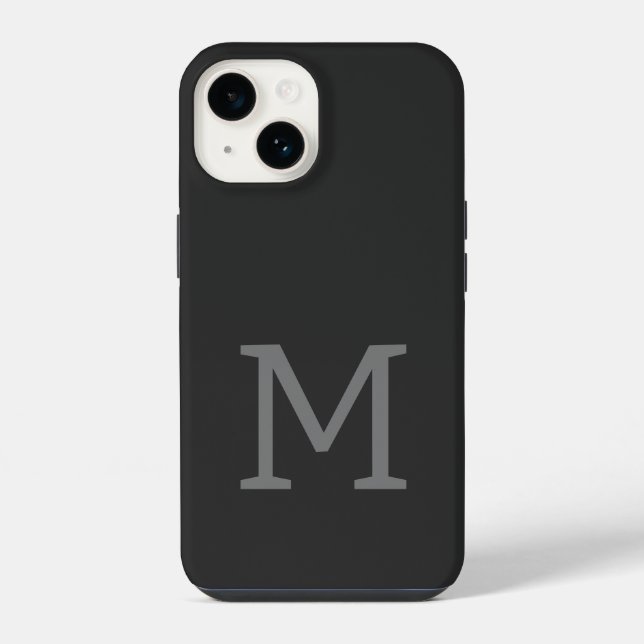 Monogrammed Modern Plain Initial iPhone Case (Back)