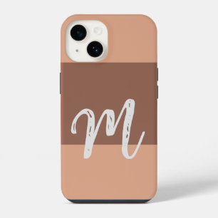 Monogrammed Modern Plain Initial Pastel iPhone 14 Case