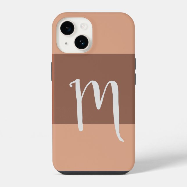 Monogrammed Modern Plain Initial Pastel iPhone Case (Back)