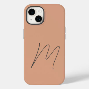 Monogrammed Modern Plain Initial Script Case-Mate iPhone 14 Case