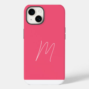 Monogrammed Modern Plain Initial Script Feminine iPhone 14 Case