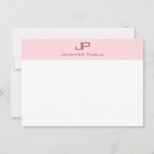 Monogrammed Modish Blush Pink Minimalist Template