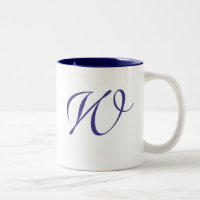 Monogrammed Mug for Dark Blue Swirls Wedding Line