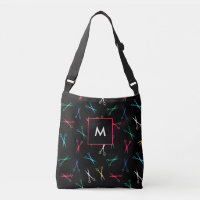 Monogrammed Multi Colour Black Scissors Pattern