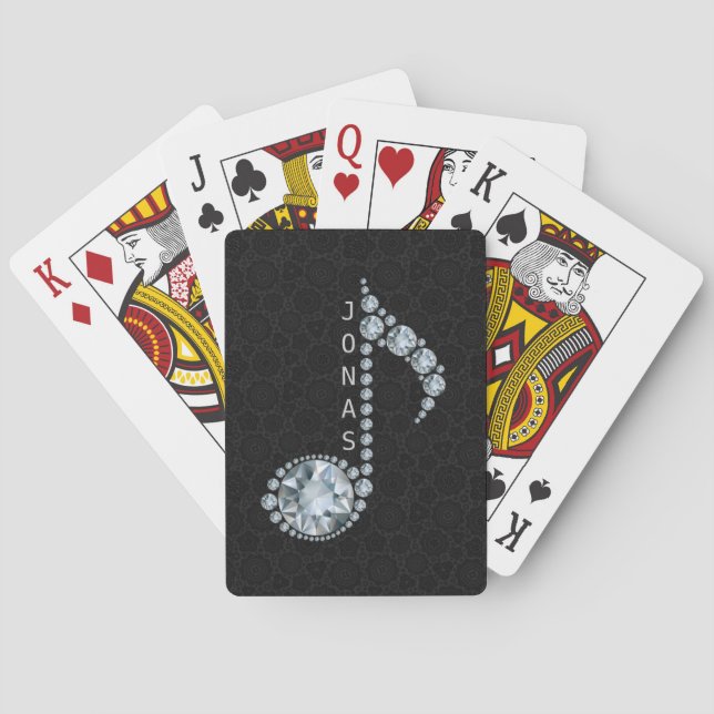 Monogrammed Music Note Playing Cards (Back)