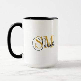 Monogrammed Name & Elegant Signature Coffee Mug