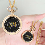 Monogrammed Name Necklace, Dark Elegant Signature Watch<br><div class="desc">Necklace Watch Gold / Silver: Create Your Own "Monogrammed" Name necklace watch & simply personalize for yourself,  your business or create cool gifts for family & friends for any occasion. Customise further by adding background colours.</div>