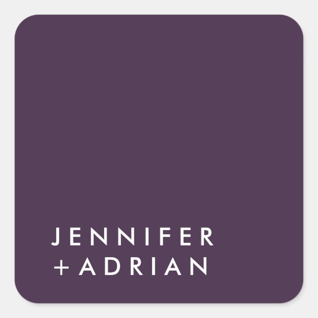 monogrammed,name, square sticker (Front)