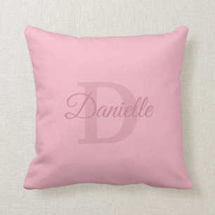 Monogrammed Name Template Letter D Hand Script Throw Pillow