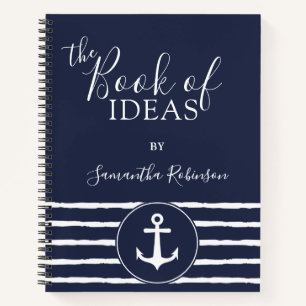 Monogrammed Nautical Ideas Journal Navy Blue