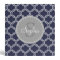 Monogrammed Navy Blue Lattice Pattern