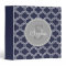 Monogrammed Navy Blue Lattice Pattern