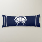 Monogrammed Navy Blue White Crab Nautical  