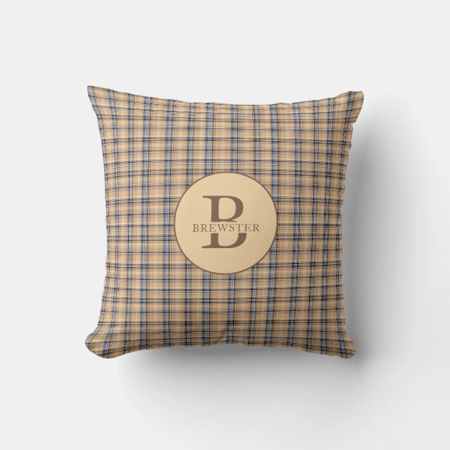 Monogrammed New Home Family Name Throw Pillow (Front)
