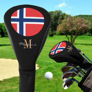 Monogrammed & Norway Flag Golf Clubs Covers