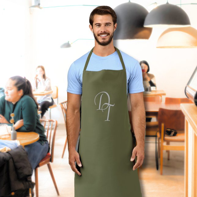 Monogrammed -  Olive Apron (Creator Uploaded)