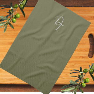 Monogrammed -  Olive Kitchen Towel