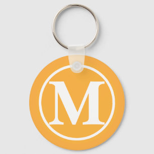 Monogrammed Orange BB Keychain