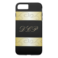 Monogrammed Ornate Black Gold Trendy CricketDiane