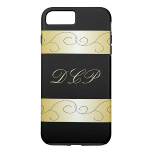 Monogrammed Ornate Black Gold Trendy CricketDiane Case-Mate iPhone Case