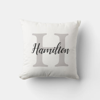 Monogrammed Outdoor Throw Pillow with Script Name