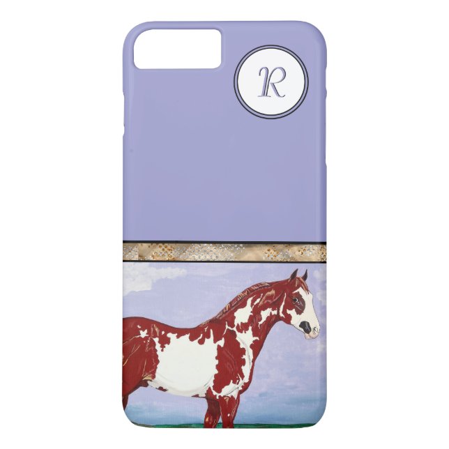 Monogrammed Overo Paint Horse Case-Mate iPhone Case (Back)