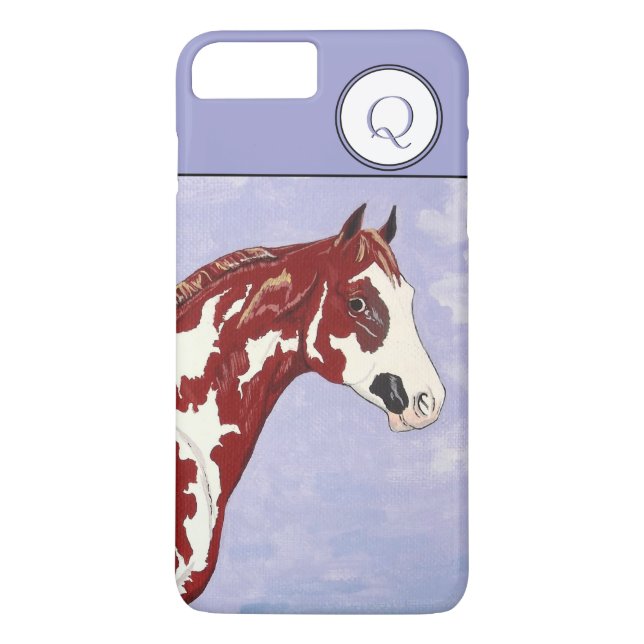 Monogrammed Overo Paint Horse Head Case-Mate iPhone Case (Back)